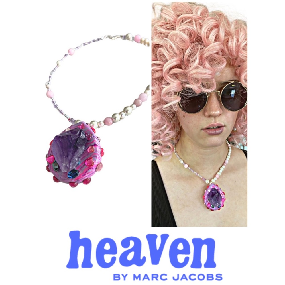 “Amethyst Candy” Heaven x Marc Jacobs Pearl amethyst crystal Swarovski choker